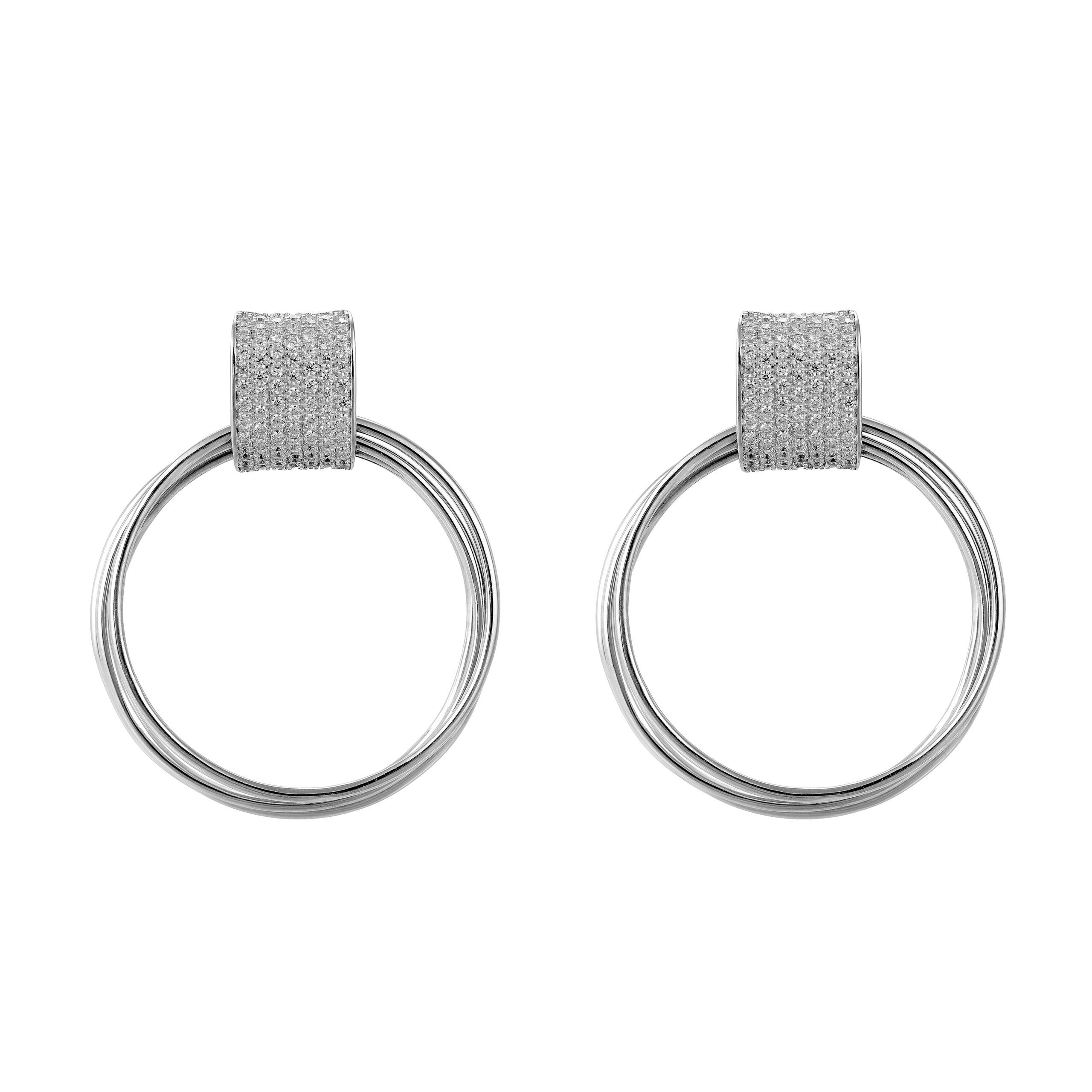 Orphelia 'Eleanor' Dames 925 Zilveren Dangle Oorbellen - Zilver ZO-7417