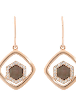 Orphelia 'Elzia' Dames 925 Sterling Zilveren Oorbellen - Roze zo-7372