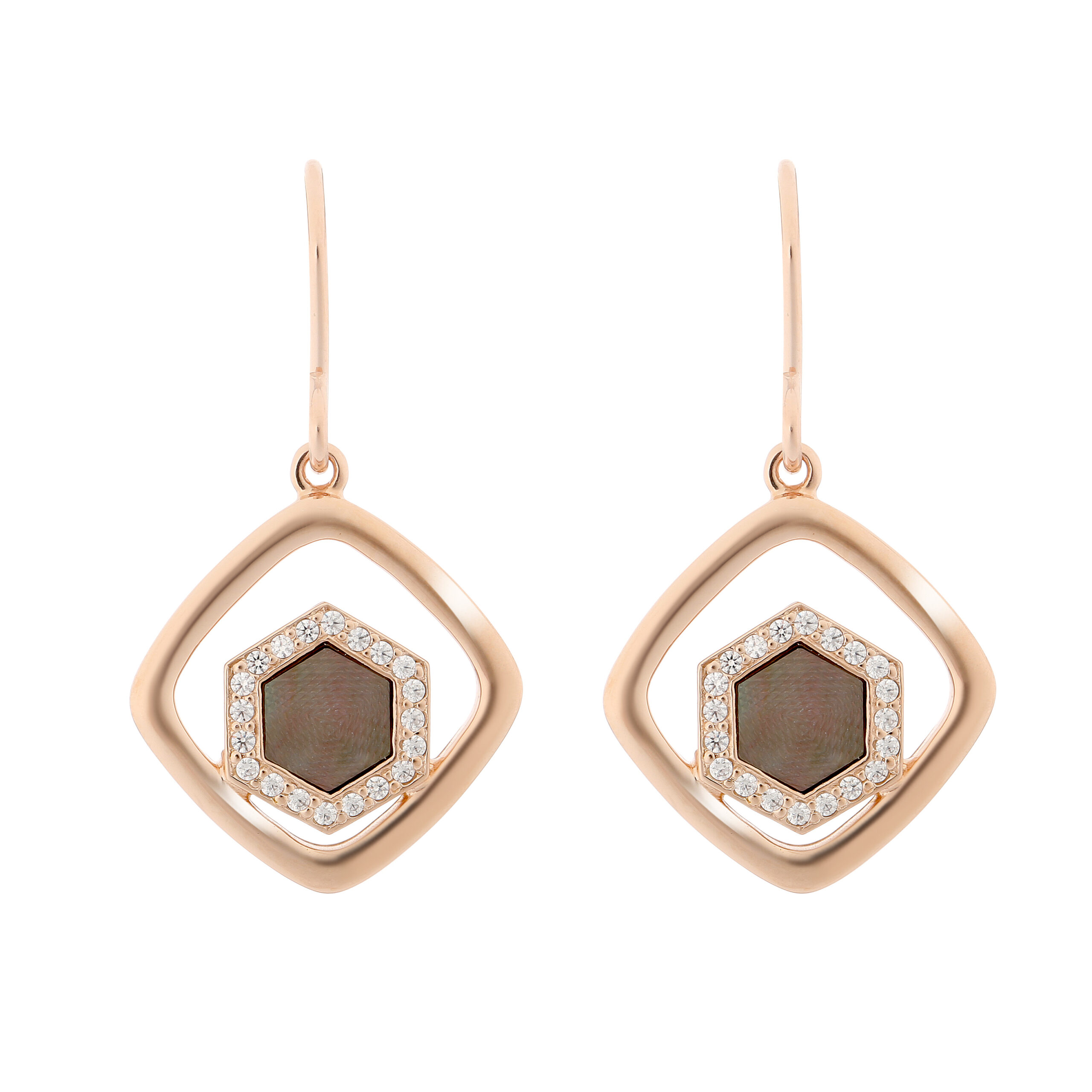 Orphelia 'Elzia' Dames 925 Sterling Zilveren Oorbellen - Roze zo-7372