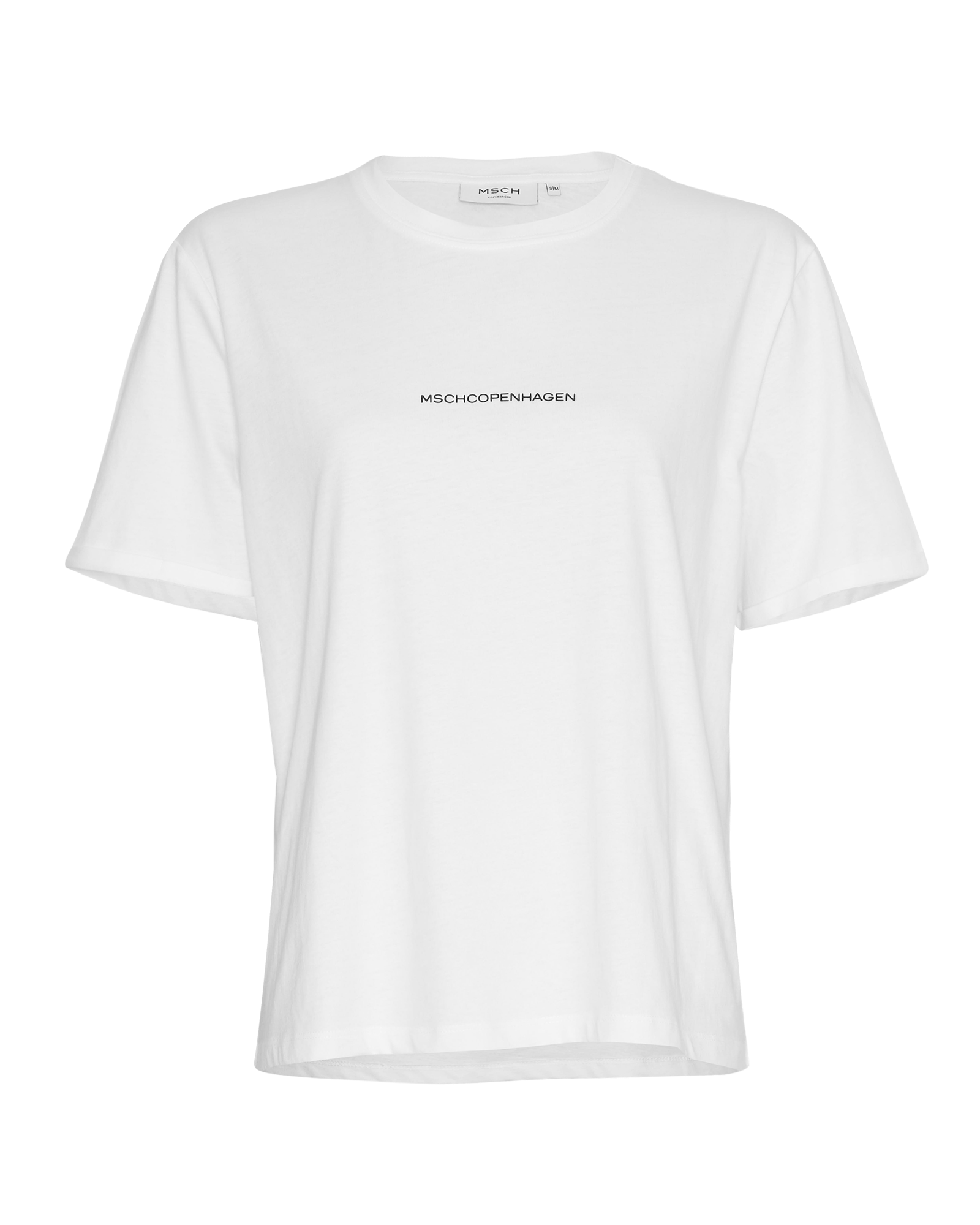 Msch Copenhagen Mschterina Organic Small Logo Tee 17595 T-shirt Korte Mouw B White Black