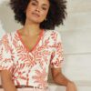 T-shirt Auri Ecru Palmer print - Afbeelding 2