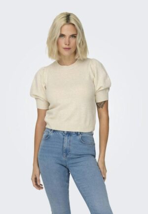 Only Onlrica Life 2/4 Pullover Knt Noos Trui Korte Mouw Birch W. Melange