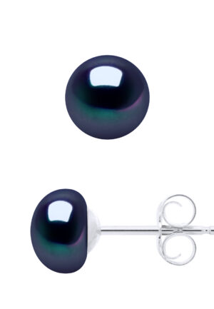 Oorbellen van Zilver 925 en Echte Gecremeerde Zoetwaterparels Knop 6-7 mm