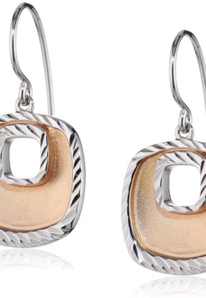 Orphelia Dames 925 Sterling Zilveren Dangle Oorringen - Zilver/Roze ZO-5188