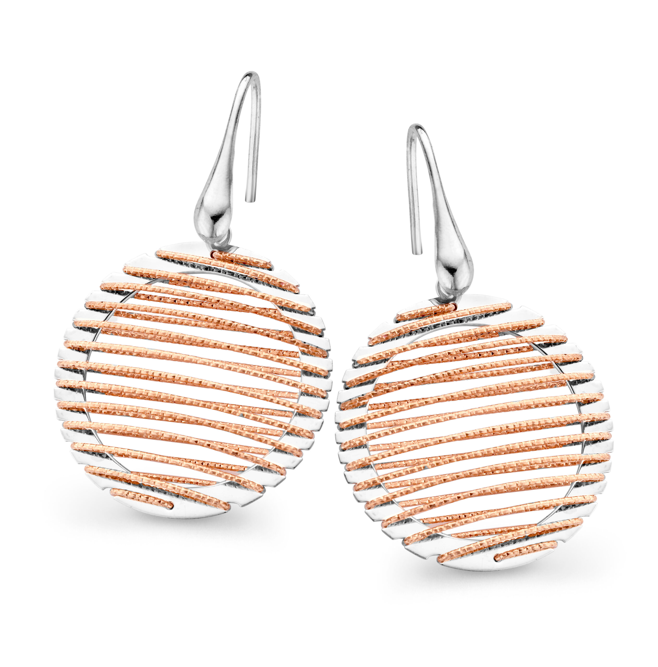 Orphelia 'Zelia' Dames 925 Sterling Zilveren Hangoorbellen - Zilver/Roze ZO-7180