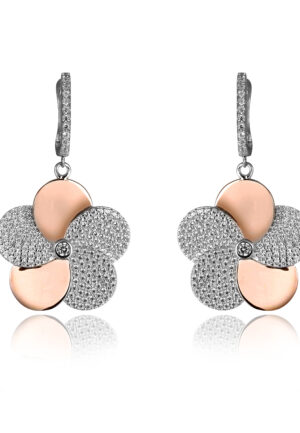 Orphelia 'Fioni' Dames 925 Sterling Zilveren Oorbellen - Zilver/Roze ZO-7452
