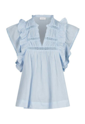 Neo noir - Licht Blauw | Dames | Blouse | Licht Blauw | 44 | regular | Kamst mode