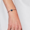 LOVE armband LINK zoetwaterparels Ronde 9-10 mm Black Tie Black Nylon 925 - Afbeelding 2