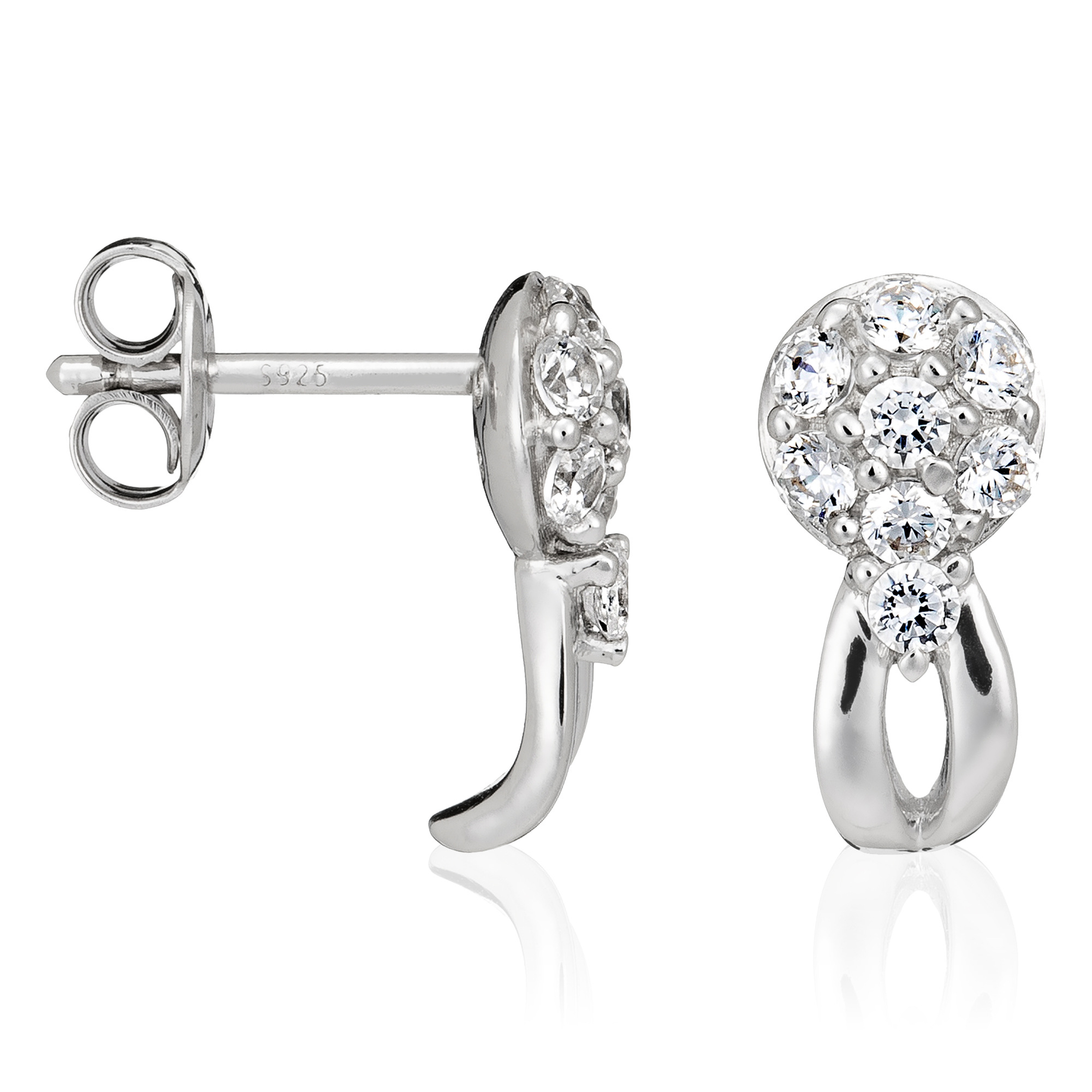 Orphelia Dames 925 Sterling Zilveren Stud Oorbellen - Zilver ZO-5105 - Afbeelding 2