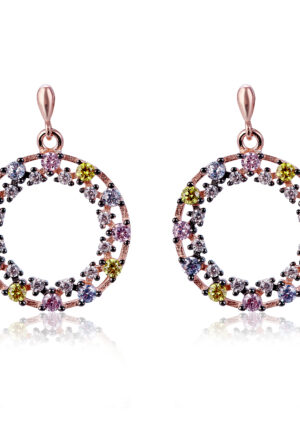 Orphelia 'Ardelle' Dames 925 Sterling Zilveren Oorbellen - Roze ZO-7464