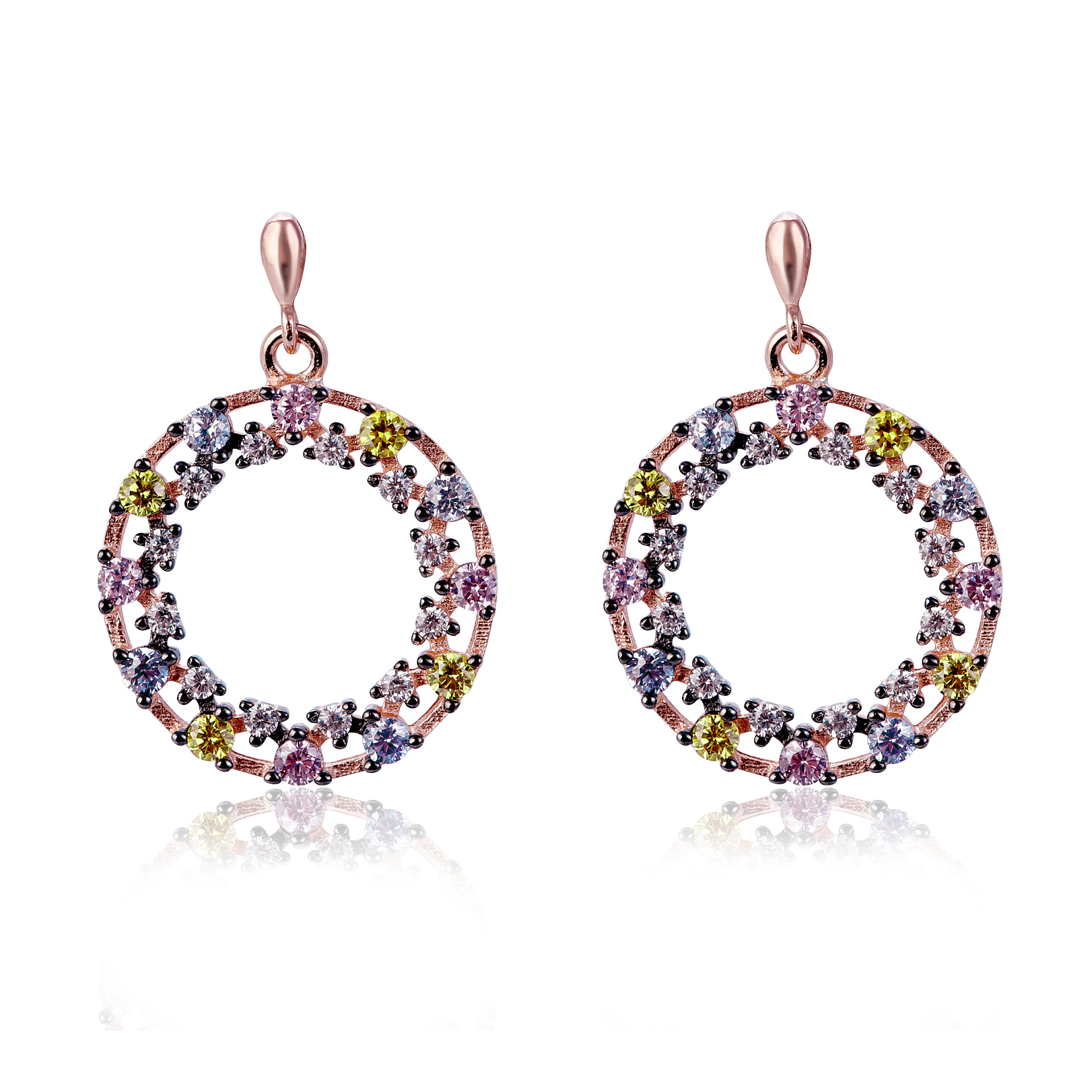 Orphelia 'Ardelle' Dames 925 Sterling Zilveren Oorbellen - Roze ZO-7464