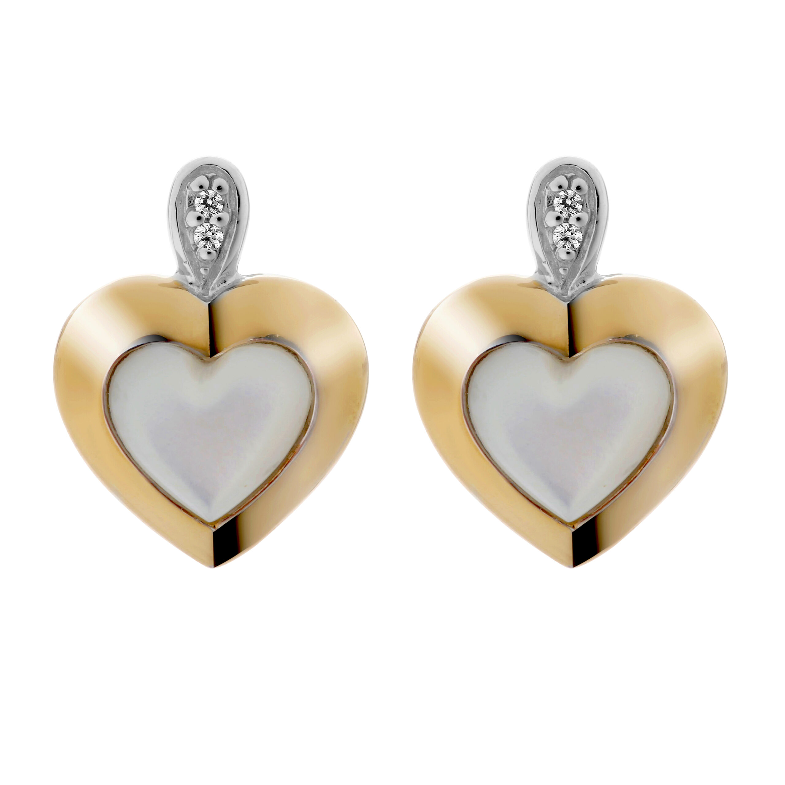 Orphelia 'Debby' Dames 925 Sterling Zilveren Stud Oorbellen - Zilver/Goud ZO-7289/G