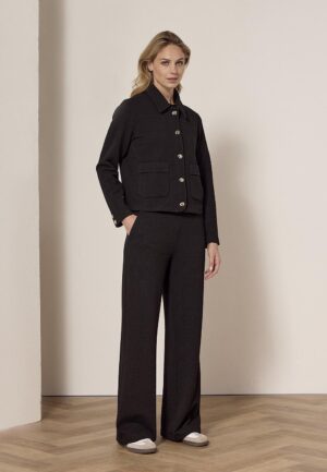 Tramontana Structured Wide-leg Trousers E01-18-101 Broek 009000-black