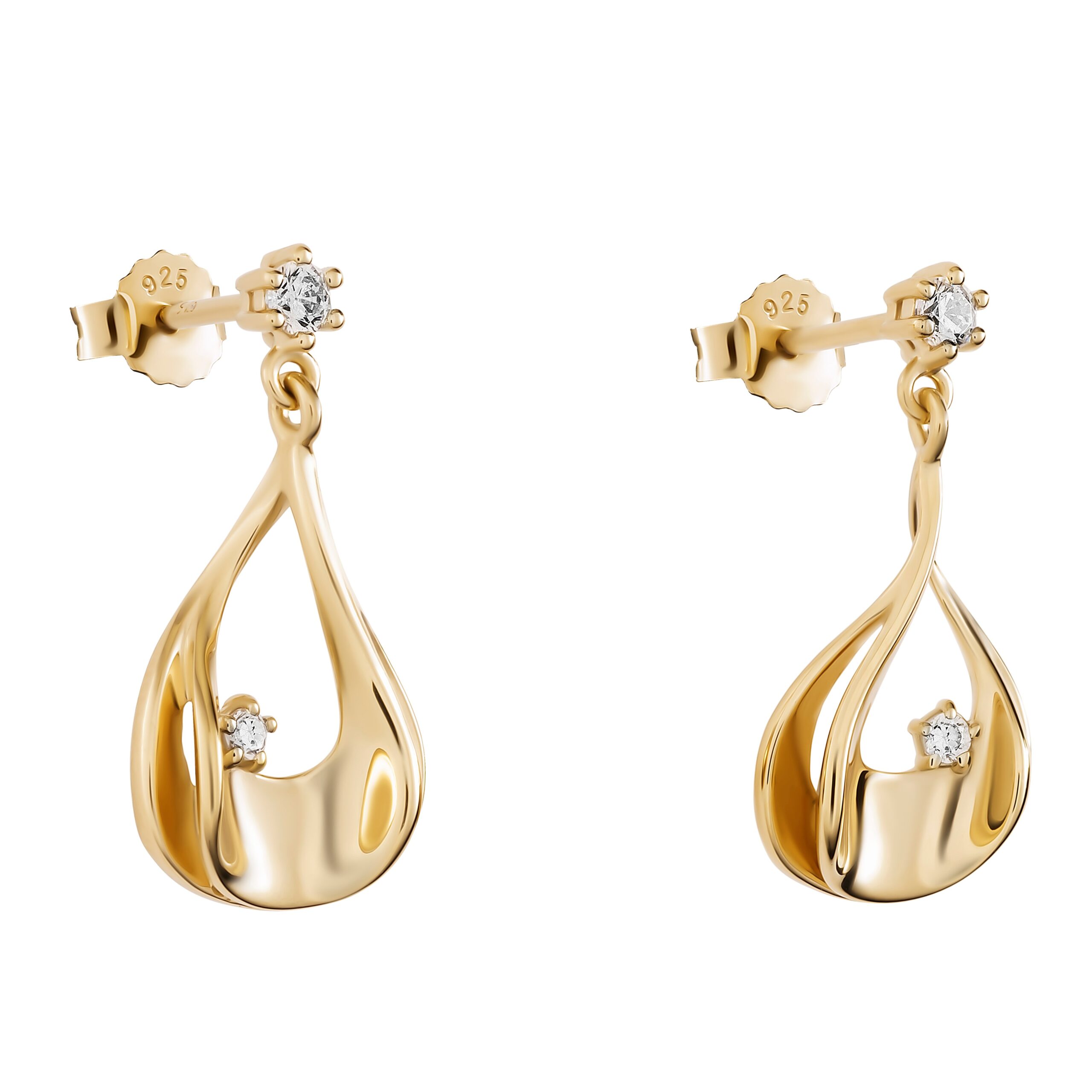 Orphelia 'Etoile' Dames Oorbellen van 925 Sterling Zilver - Goud ZO-7524/G