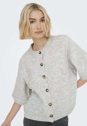 Only Onlcamilla S/s Cardigan Knt Noos Vest Light Grey Melange