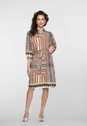 Geisha Dress 67105-20 Jurk 718 Ecru/pink/cactus
