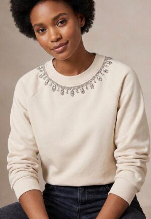 Only Onljett L/s O-neck Emb. Box Swt 15355912 Sweater 4856683 Birch Embellishment