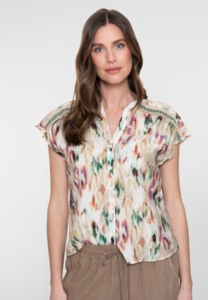 Geisha Blouse 63457-20 Blouse 602 Aqua/sand