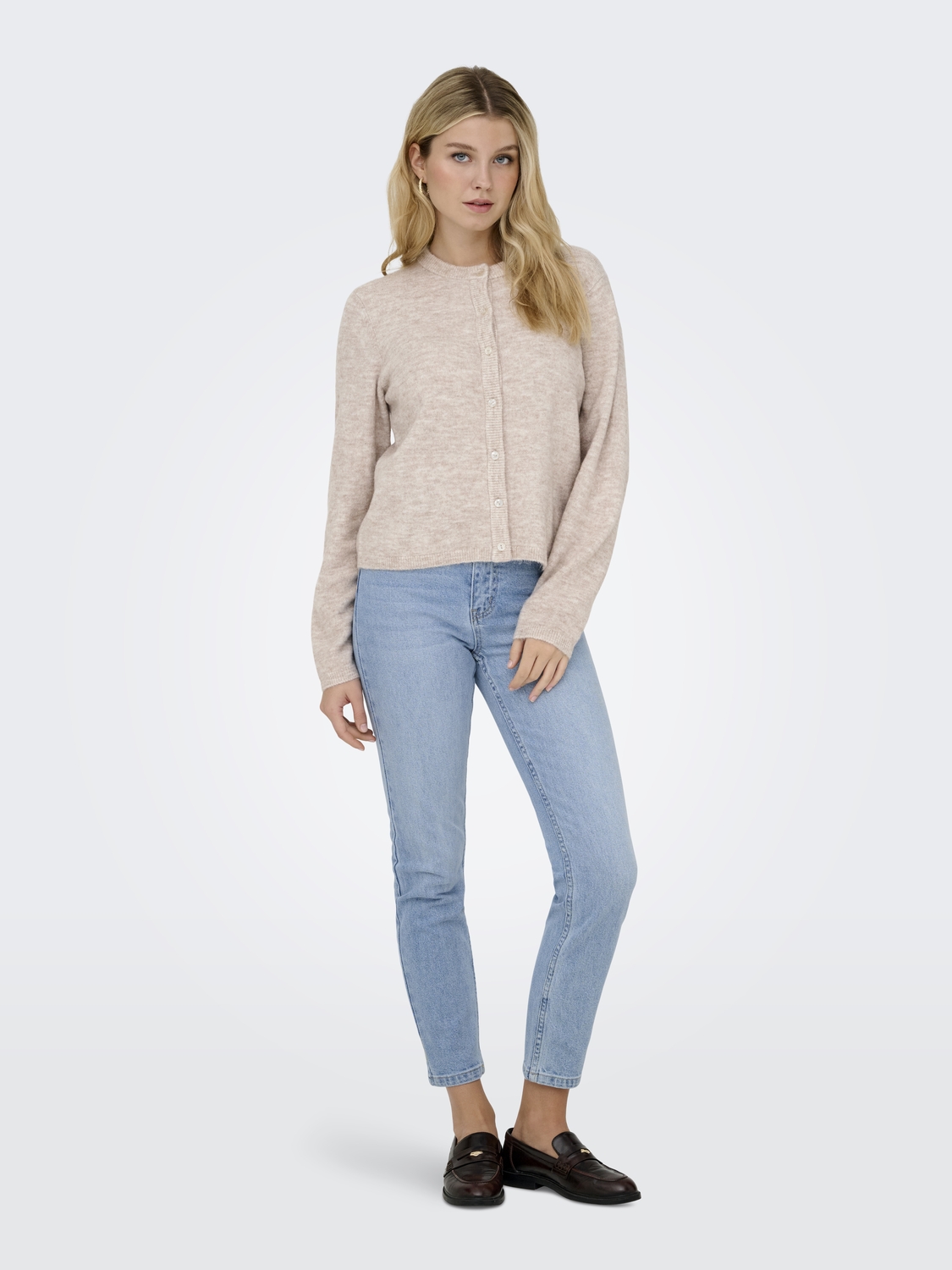 Only Onlsimoni L/s O-neck Cardigan Knt Noos Vest Pumice Stone