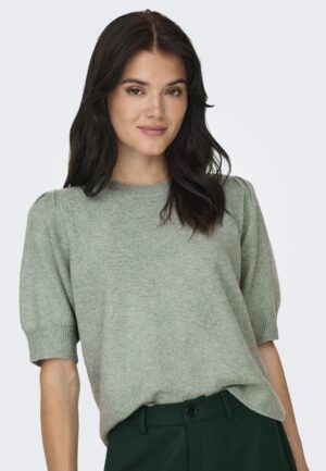 Only Onlrica Life 2/4 Pullover Ex Knt 15318551 Trui Korte Mouw Chinois Green W. Melange