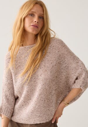 Summum Wrap Sweater Subtle Sequin Blend Knit 7s8030-70094 Trui 708 Light Taupe