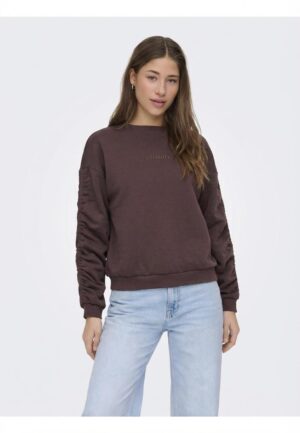 Only Onlsweat L/s Ruched Crew Swt Sweater Coffee Bean