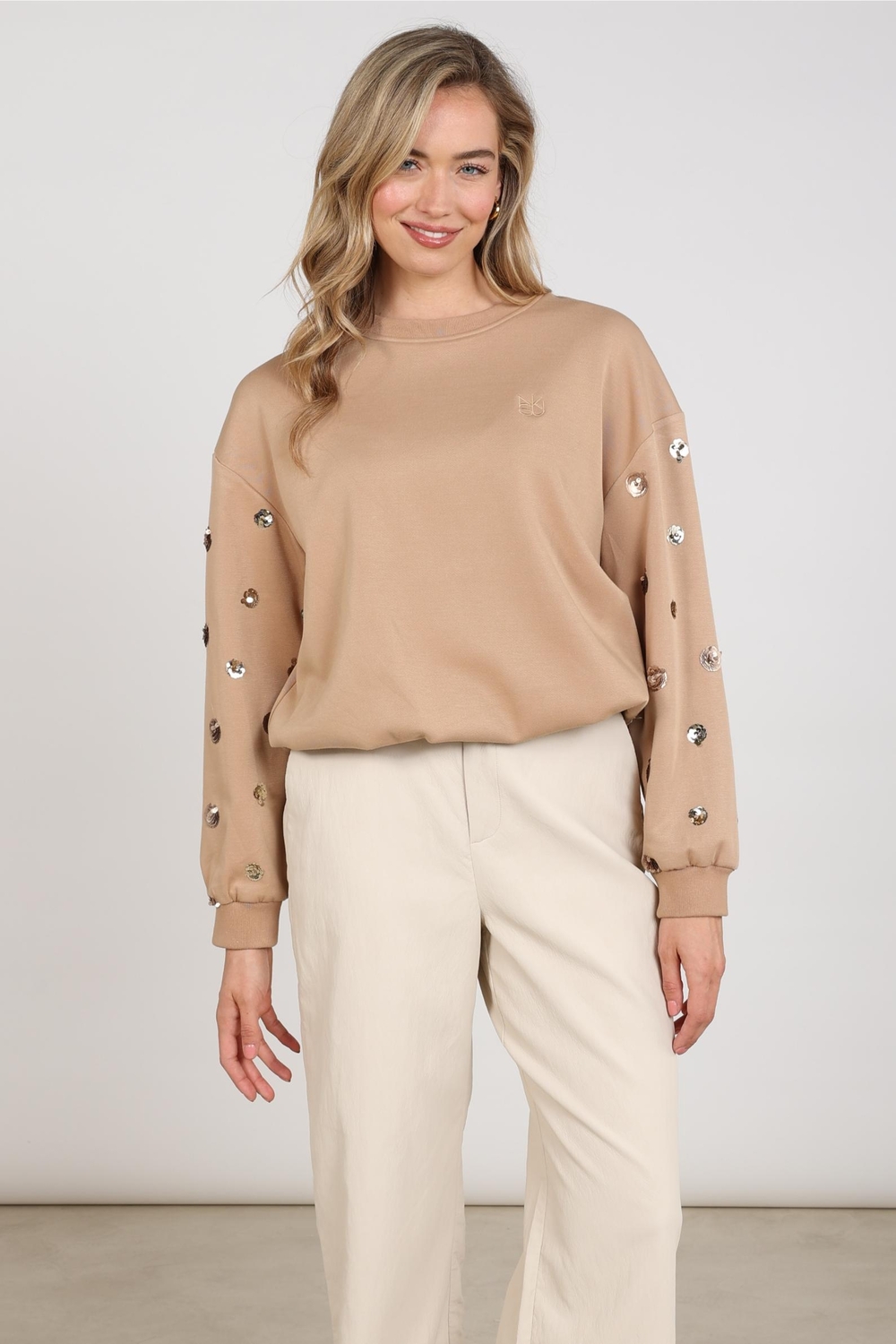 Nukus Sara Pullover Paillet Nkf03066 Trui 335 Toffee