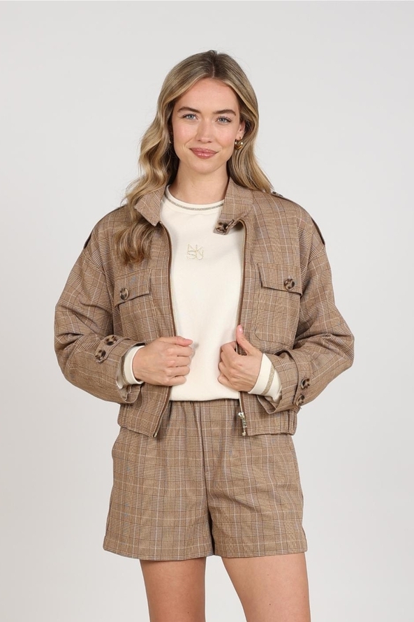 Nukus Hope Jacket Check Nkf13111 Jackets 335 Toffee