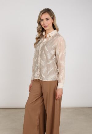 Nukus Aysha Blouse Feathers Nkf02179 Blouse 9 Sand