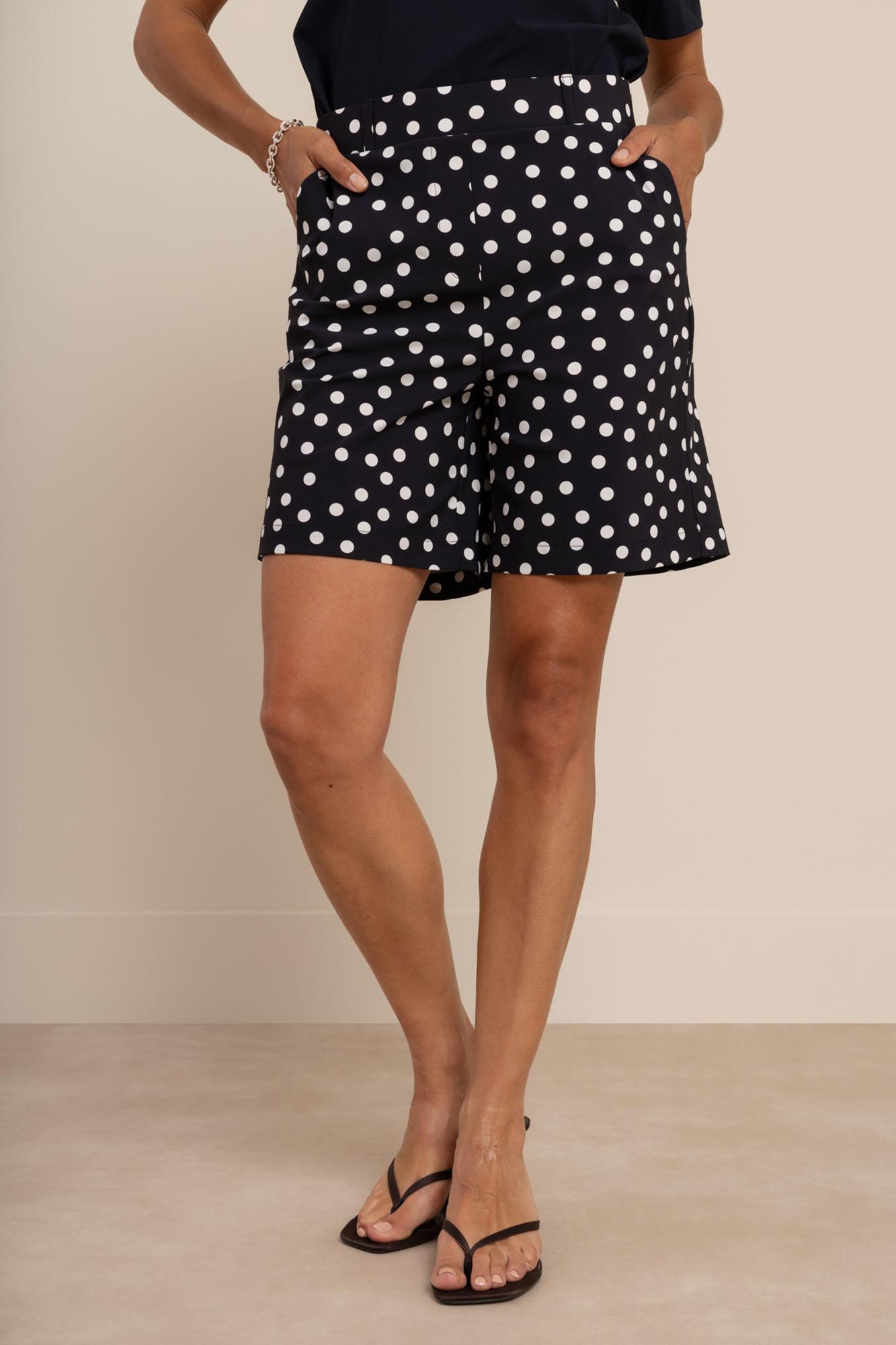 Studio Anneloes Lexie Dot Short 14423 Korte Broeken 9017 Black/ecru