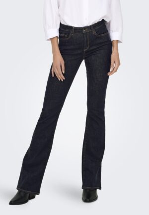 Only Onlblush Mid Fl Stayblue Dnm Rea023noos Flare Dark Blue Denim