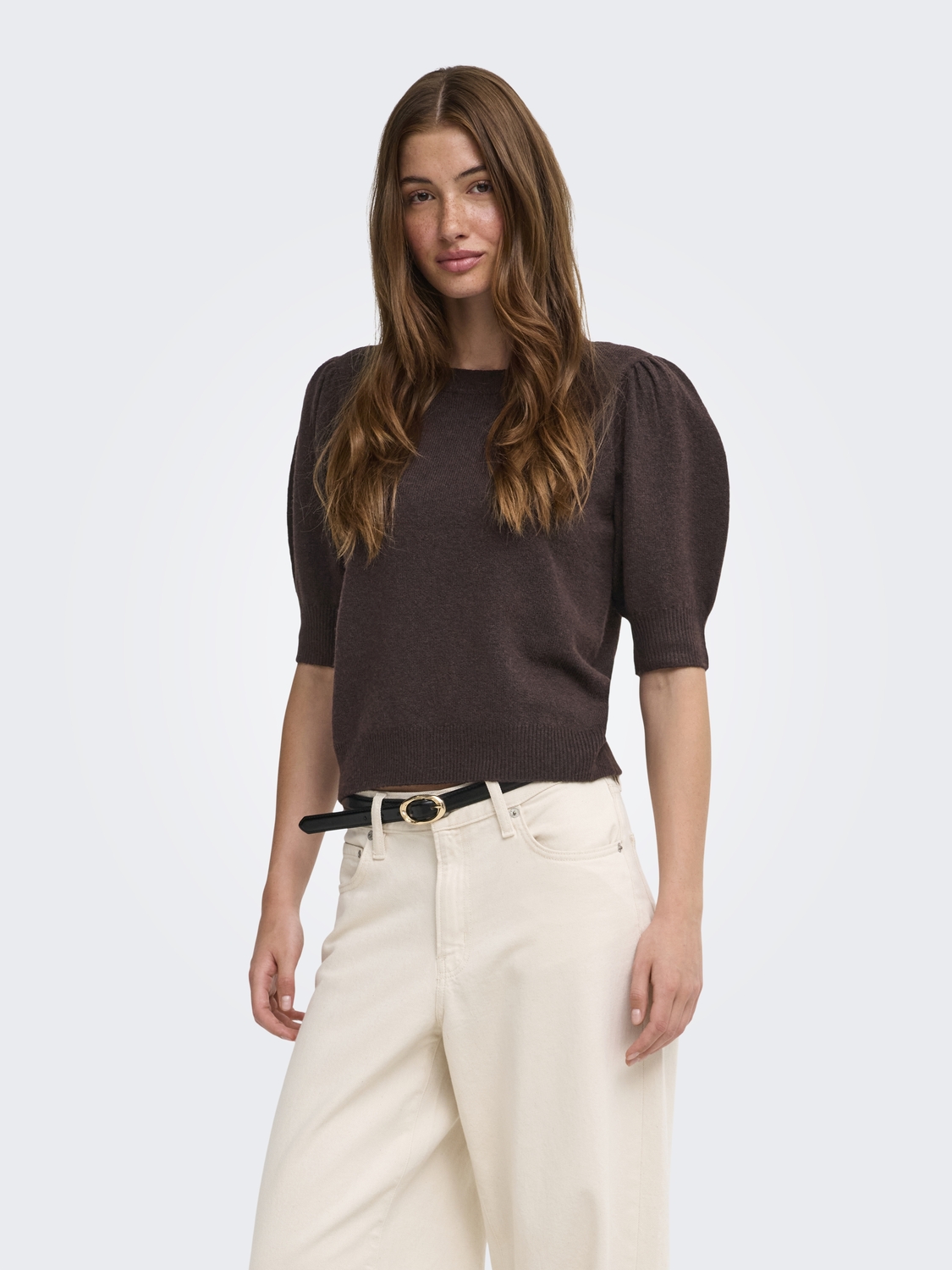 Only Onlrica 2/4 Pullover Knt Noos Trui Chocolate Torte Melange