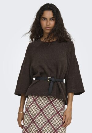 Only Onlsimoni 3/4 Pullover Knt Noos Trui Coffee Bean Melange