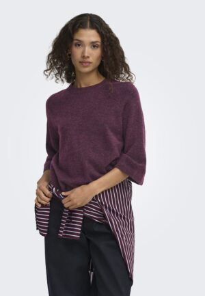 Only Onlsimoni 3/4 Pullover Knt Noos Trui Mauve Wine Melange