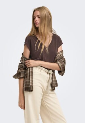 Only Onlfree S/s Mod.v-neck Top Jrs Noos Tops En Singlets Coffee Bean