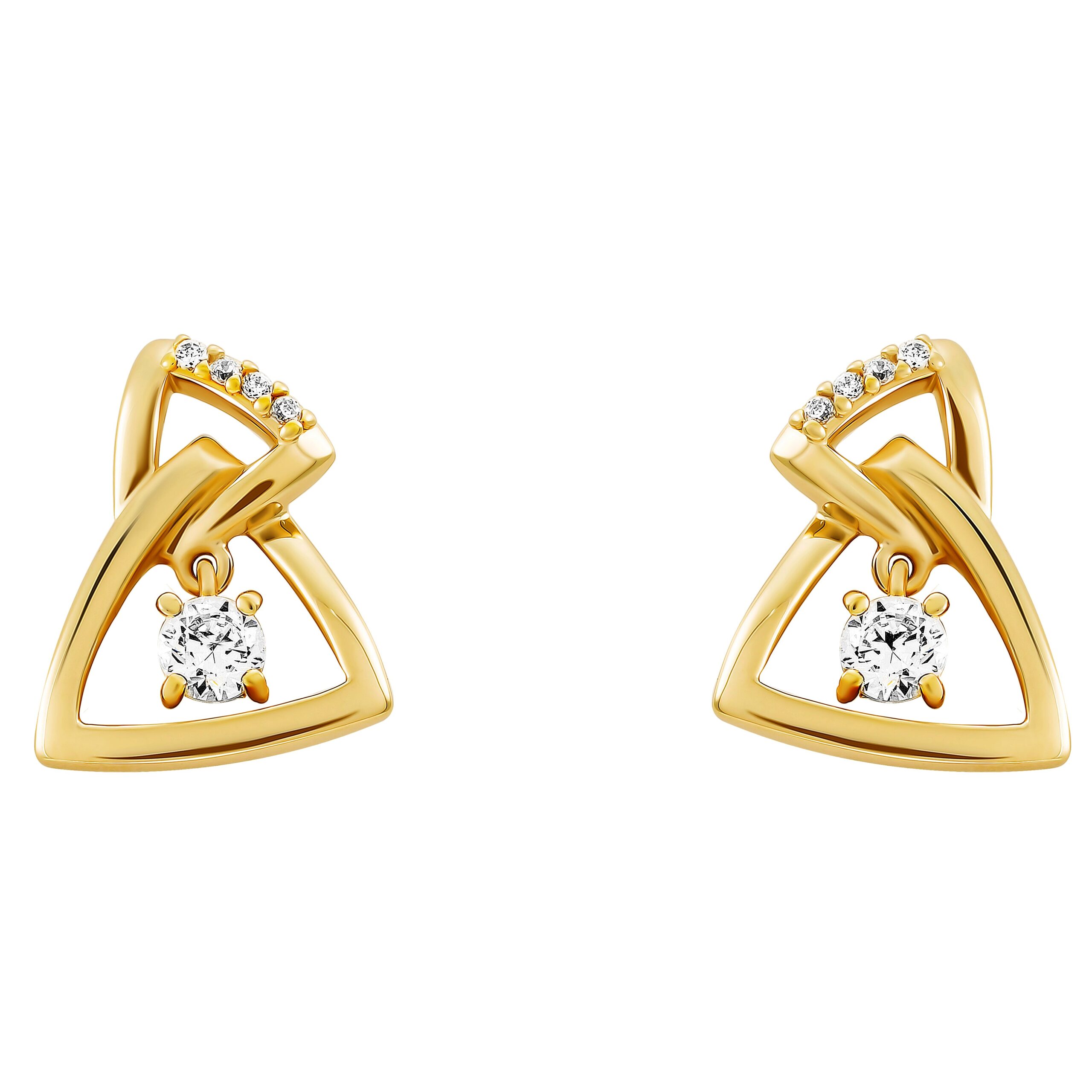 Orphelia 'Santorini' Dames 925 Sterling Zilveren Oorknoppen - Goud ZO-7570/G - Afbeelding 2