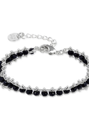 Luxenter 925 Sterling Zilveren Armband met Gerhodineerd Zwart Kristal - Lailai