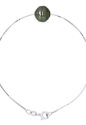 Chain Armband met Pearl Ringed TAHITI 10-11 mm 925