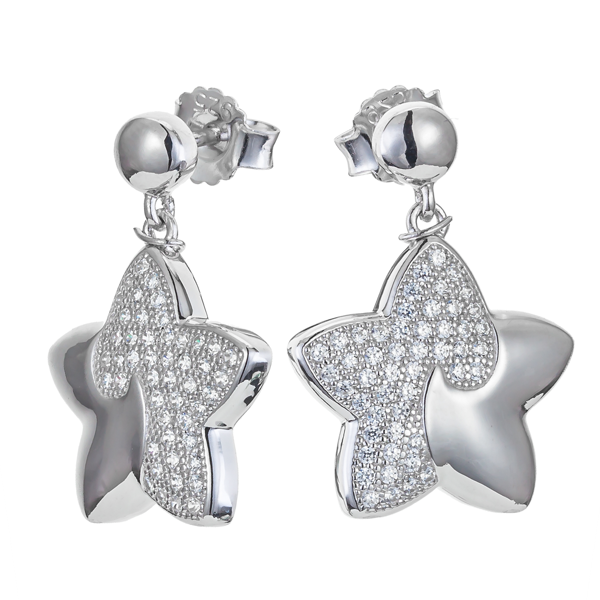 Orphelia 'Ilona' Dames 925 Sterling Zilveren Dangle Oorbellen - Zilver ZO-7331