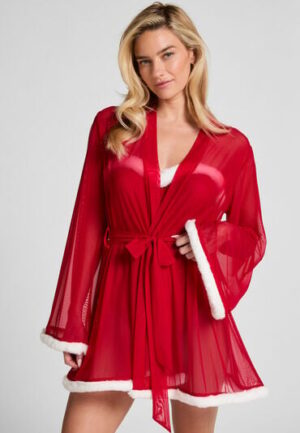 Hunkemöller Kimono Mesh Santa Rood