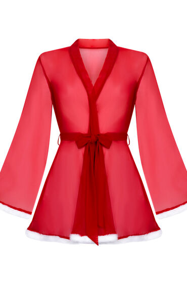 Hunkemöller Kimono Mesh Santa Rood - Afbeelding 2