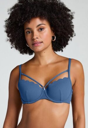Hunkemöller Voorgevormde beugel bikinitop Scallop Blauw