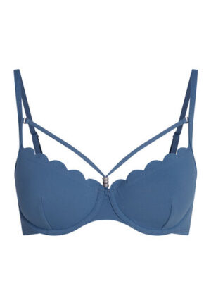 Alternative view of Hunkemöller Voorgevormde beugel bikinitop Scallop Blauw