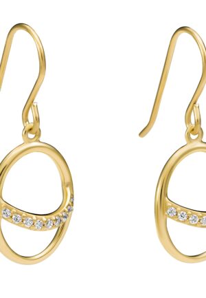 Orphelia 'Amaliada' Dames 925 Sterling Zilveren Hangoorbellen - Goud ZO-7572