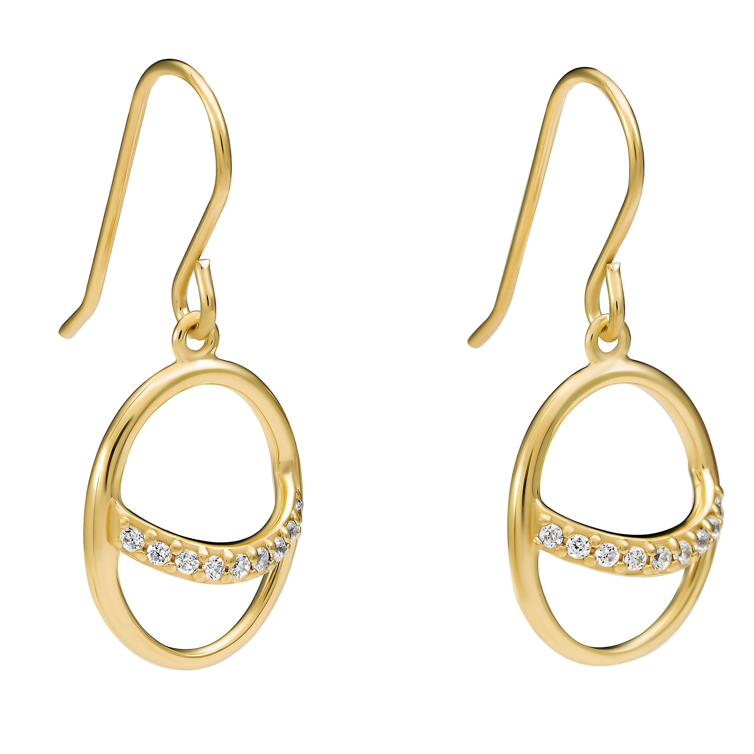 Orphelia 'Amaliada' Dames 925 Sterling Zilveren Hangoorbellen - Goud ZO-7572