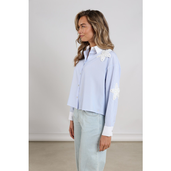 Nukus - Blauw | Dames | Blouse | Blauw | L | regular | Kamst mode