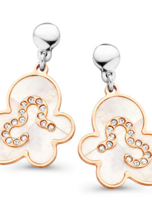 Orphelia 'Luna' Dames 925 Sterling Zilveren Hangende Oorbellen - Zilver/Roze ZO-7166