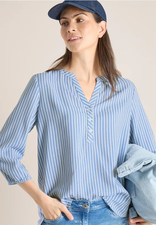 3/4 mouw blouse met gestreept patroon