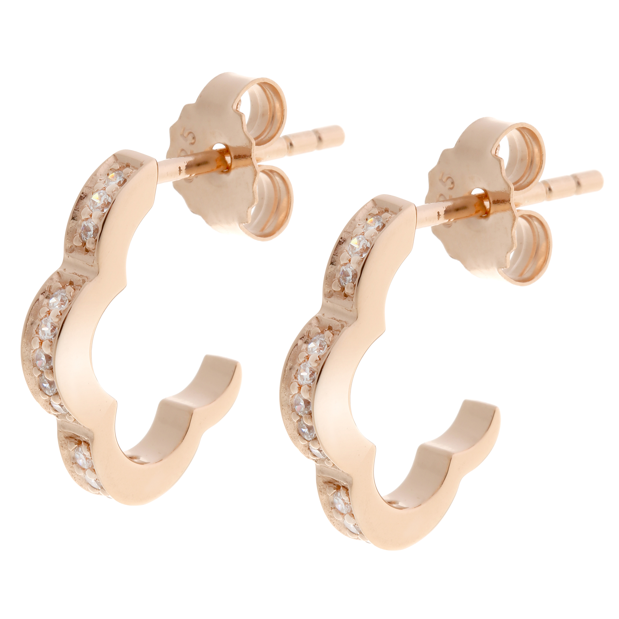 Orphelia 'Onyx' Dames 925 Sterling Zilveren Oorbellen - Roze ZO-7127/RG - Afbeelding 2