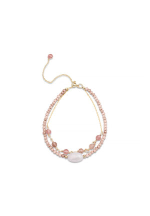 Luxenter armband, metaallegering ekhao en champagne zirkonia, 18K vergulde afwerking